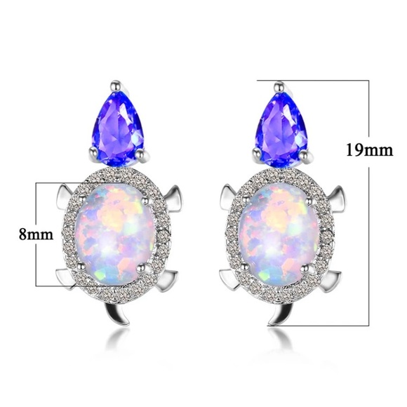 Sterling Silver Amethyst Turtle Earrings - Picture 2 of 3